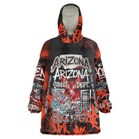 Personalized Arizona Street Graffiti Wearable Blanket Hoodie Urban Phoenix Underground Art Phoenix Bird Rattlesnake