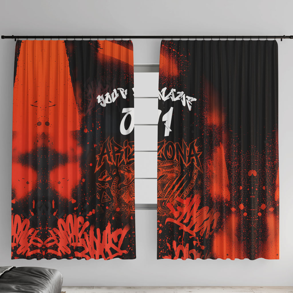 Personalized Arizona Street Graffiti Window Curtain Urban Phoenix Underground Art Phoenix Bird Rattlesnake