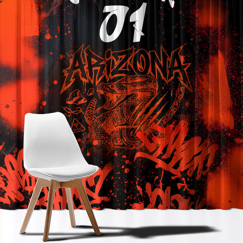 Personalized Arizona Street Graffiti Window Curtain Urban Phoenix Underground Art Phoenix Bird Rattlesnake