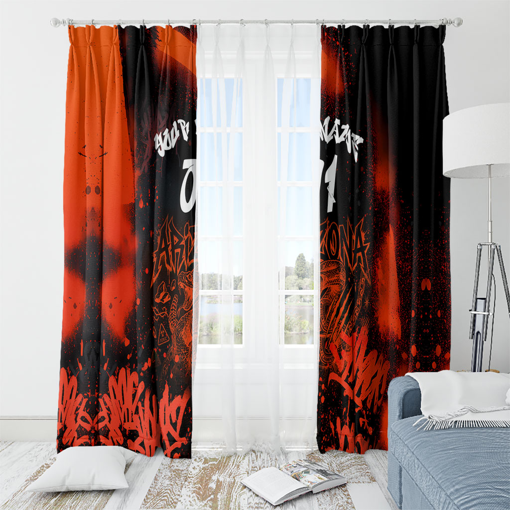Personalized Arizona Street Graffiti Window Curtain Urban Phoenix Underground Art Phoenix Bird Rattlesnake