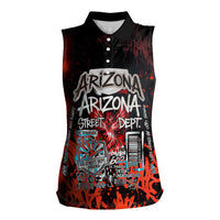 Personalized Arizona Street Graffiti Women Sleeveless Polo Shirt Urban Phoenix Underground Art Phoenix Bird Rattlesnake