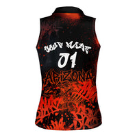 Personalized Arizona Street Graffiti Women Sleeveless Polo Shirt Urban Phoenix Underground Art Phoenix Bird Rattlesnake