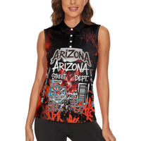 Personalized Arizona Street Graffiti Women Sleeveless Polo Shirt Urban Phoenix Underground Art Phoenix Bird Rattlesnake