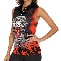 Personalized Arizona Street Graffiti Women Sleeveless Polo Shirt Urban Phoenix Underground Art Phoenix Bird Rattlesnake