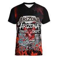 Personalized Arizona Street Graffiti Women V-Neck T-Shirt Urban Phoenix Underground Art Phoenix Bird Rattlesnake