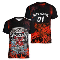 Personalized Arizona Street Graffiti Women V-Neck T-Shirt Urban Phoenix Underground Art Phoenix Bird Rattlesnake