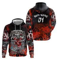 Personalized Arizona Street Graffiti Zip Hoodie Urban Phoenix Underground Art Phoenix Bird Rattlesnake