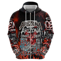 Personalized Arizona Street Graffiti Zip Hoodie Urban Phoenix Underground Art Phoenix Bird Rattlesnake
