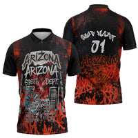 Personalized Arizona Street Graffiti Zipper Polo Shirt Urban Phoenix Underground Art Phoenix Bird Rattlesnake