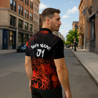 Personalized Arizona Street Graffiti Zipper Polo Shirt Urban Phoenix Underground Art Phoenix Bird Rattlesnake