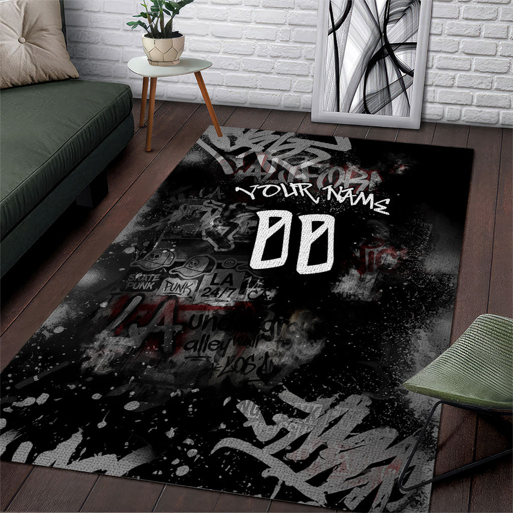 Personalized California West Coast Graffiti Area Rug Urban Los Angeles Street Art - Hollywood LAX