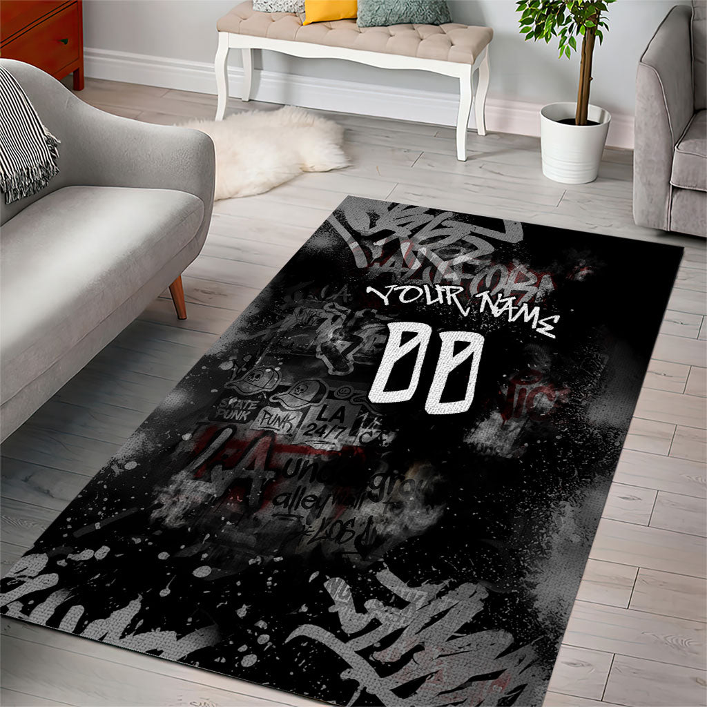 Personalized California West Coast Graffiti Area Rug Urban Los Angeles Street Art - Hollywood LAX