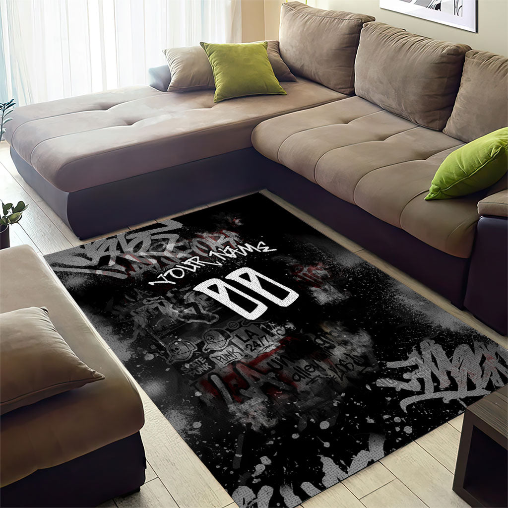 Personalized California West Coast Graffiti Area Rug Urban Los Angeles Street Art - Hollywood LAX