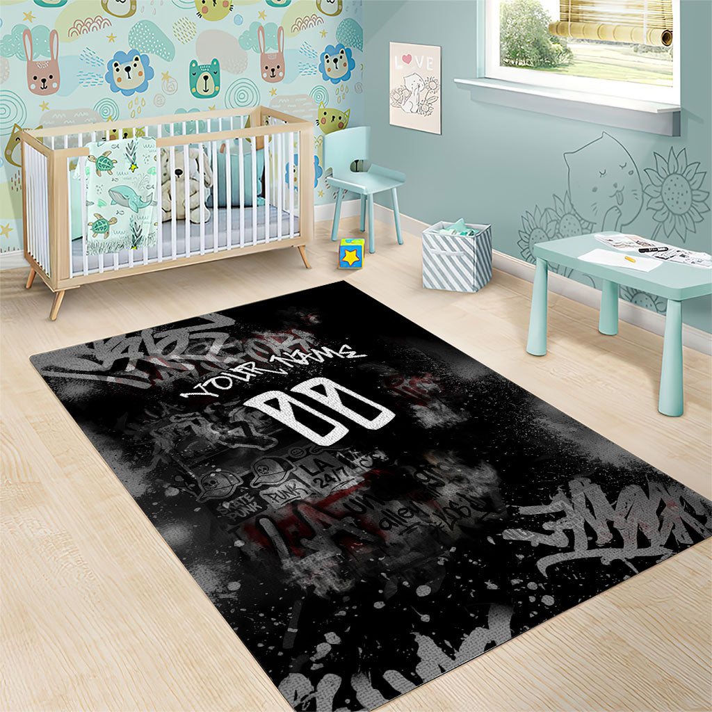 Personalized California West Coast Graffiti Area Rug Urban Los Angeles Street Art - Hollywood LAX
