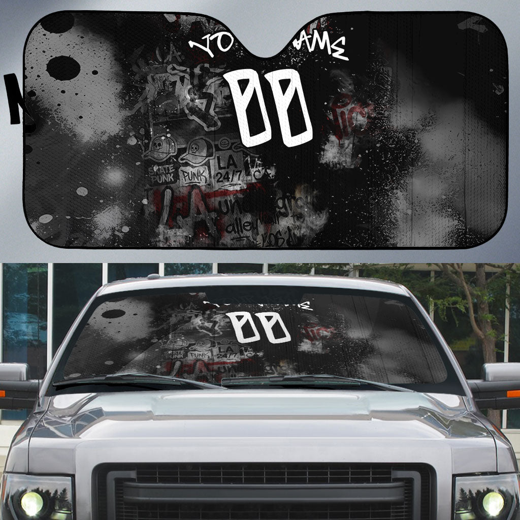 Personalized California West Coast Graffiti Auto Sun Shade Urban Los Angeles Street Art - Hollywood LAX