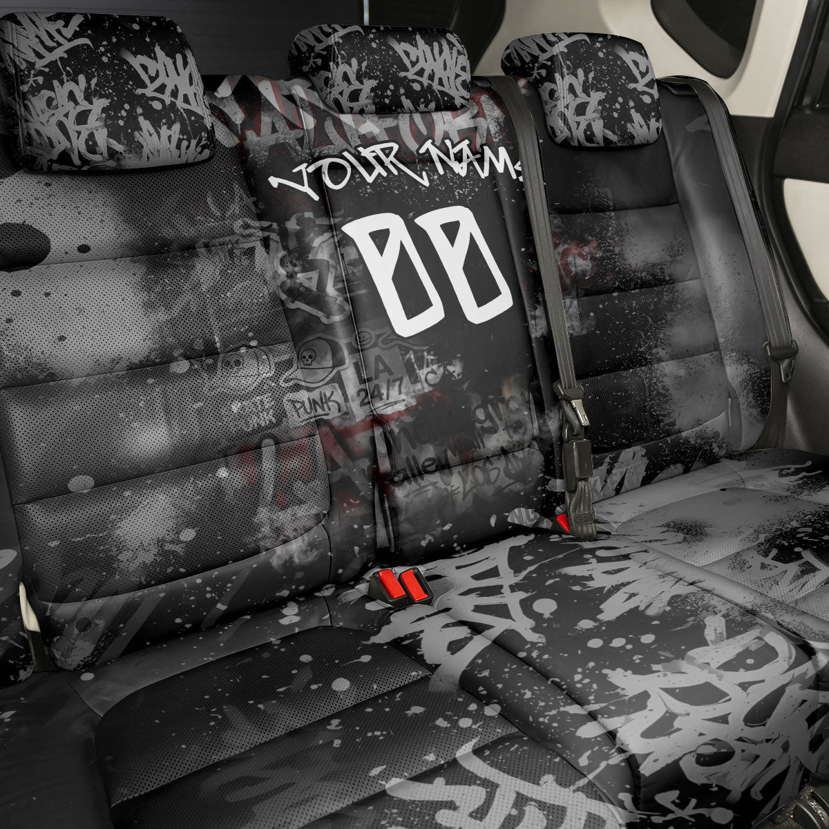Personalized California West Coast Graffiti Back Car Seat Cover Urban Los Angeles Street Art - Hollywood LAX
