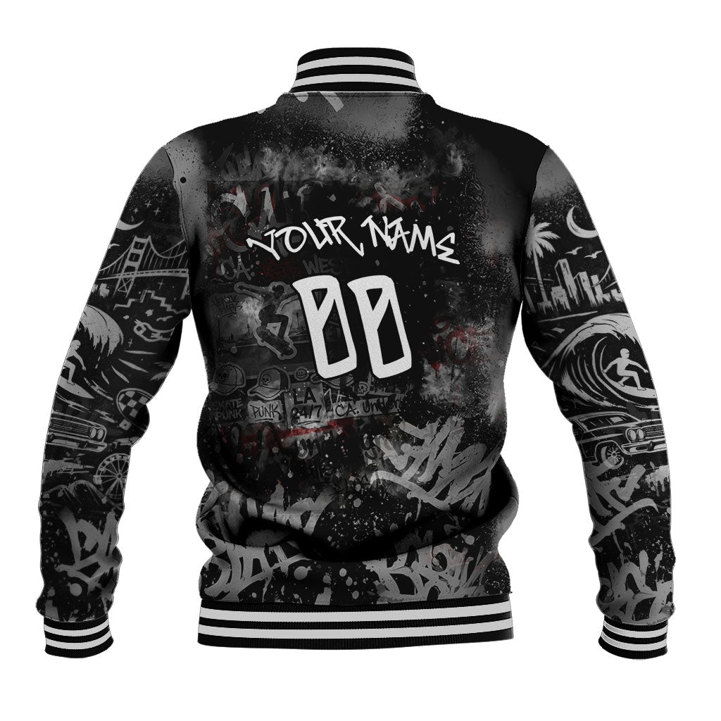 Personalized California West Coast Graffiti Baseball Jacket Urban Los Angeles Street Art - Hollywood LAX
