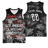 Personalized California West Coast Graffiti Basketball Jersey Urban Los Angeles Street Art - Hollywood LAX