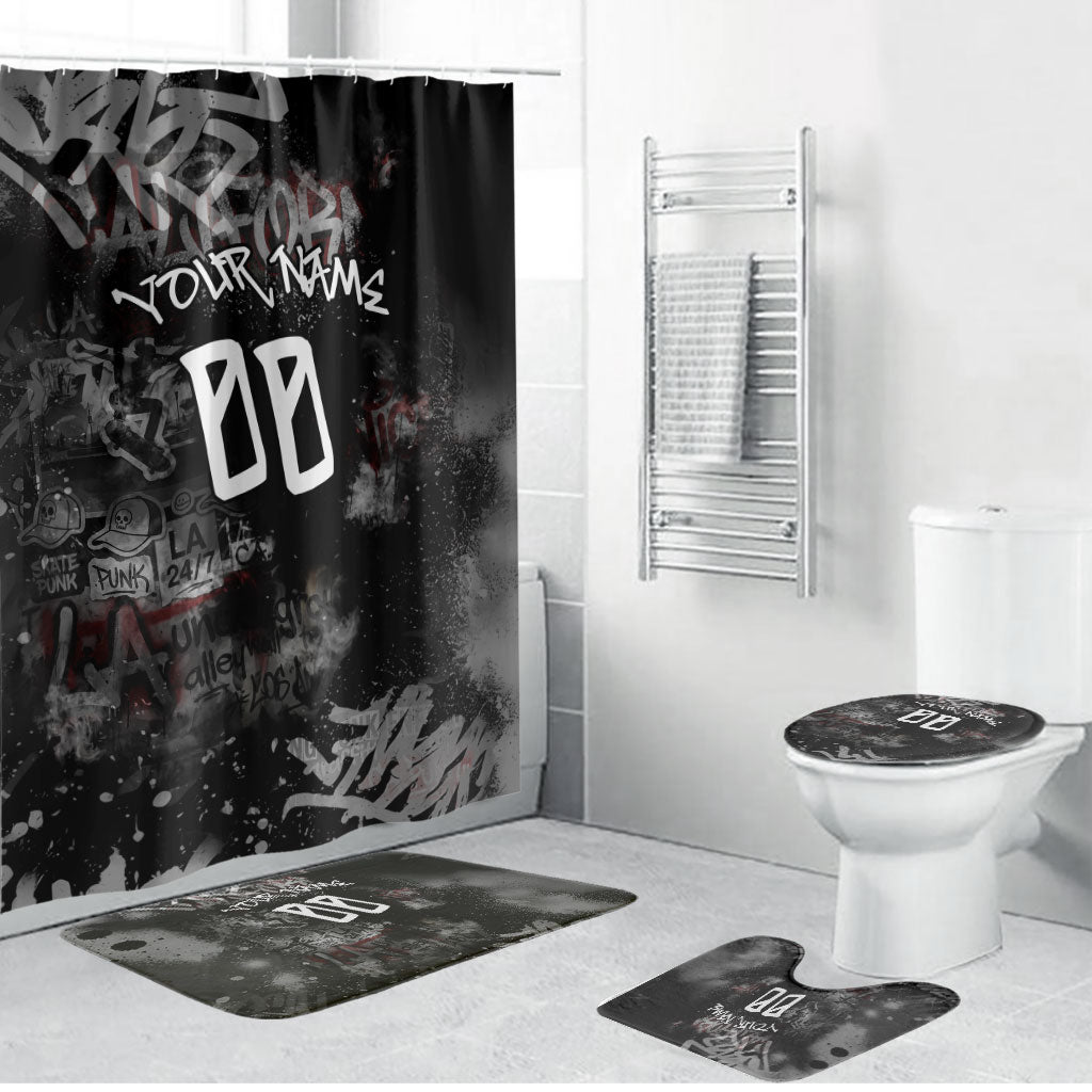 Personalized California West Coast Graffiti Bathroom Set Urban Los Angeles Street Art - Hollywood LAX