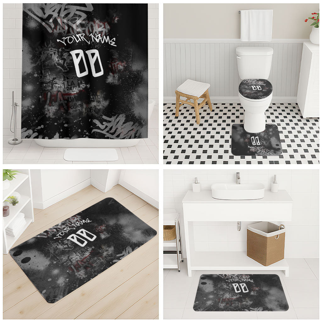 Personalized California West Coast Graffiti Bathroom Set Urban Los Angeles Street Art - Hollywood LAX