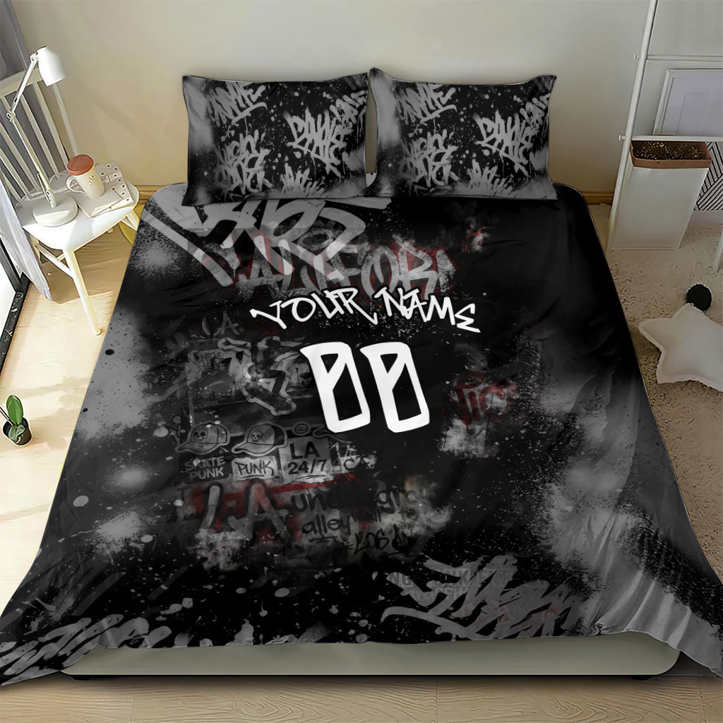 Personalized California West Coast Graffiti Bedding Set Urban Los Angeles Street Art - Hollywood LAX
