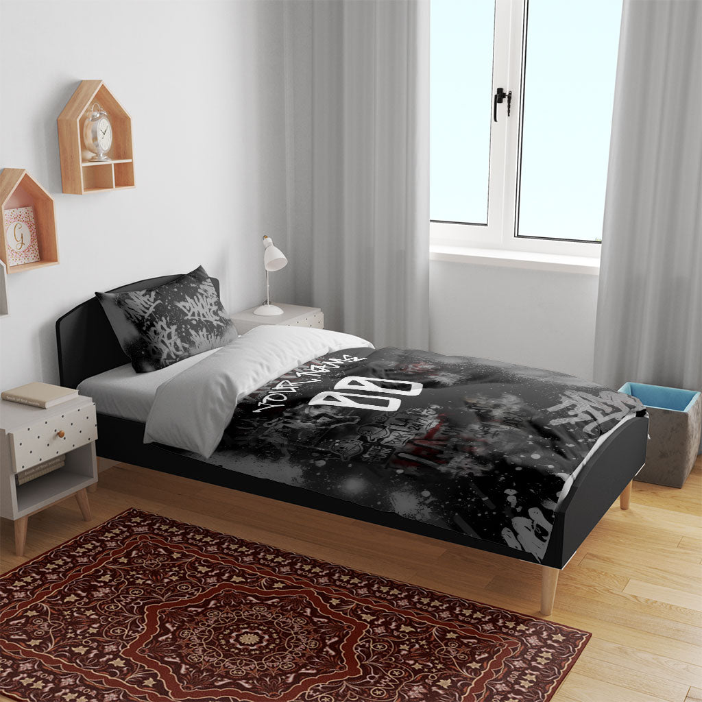 Personalized California West Coast Graffiti Bedding Set Urban Los Angeles Street Art - Hollywood LAX