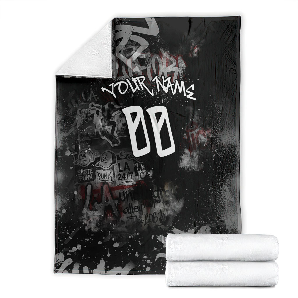 Personalized California West Coast Graffiti Blanket Urban Los Angeles Street Art - Hollywood LAX