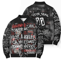 Personalized California West Coast Graffiti Bomber Puffer Jacket Urban Los Angeles Street Art - Hollywood LAX