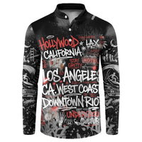 Personalized California West Coast Graffiti Button Sweatshirt Urban Los Angeles Street Art - Hollywood LAX