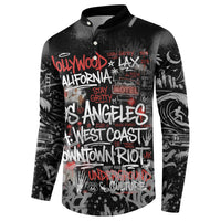 Personalized California West Coast Graffiti Button Sweatshirt Urban Los Angeles Street Art - Hollywood LAX