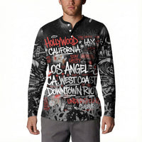 Personalized California West Coast Graffiti Button Sweatshirt Urban Los Angeles Street Art - Hollywood LAX