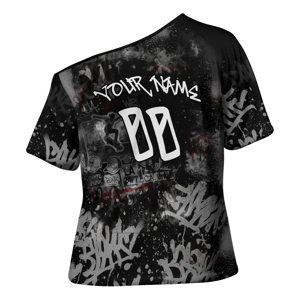 Personalized California West Coast Graffiti Cross Shoulder Shirt Urban Los Angeles Street Art - Hollywood LAX
