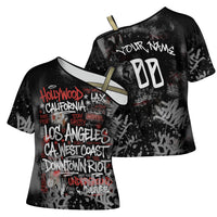 Personalized California West Coast Graffiti Cross Shoulder Shirt Urban Los Angeles Street Art - Hollywood LAX