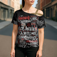 Personalized California West Coast Graffiti Cross Shoulder Shirt Urban Los Angeles Street Art - Hollywood LAX