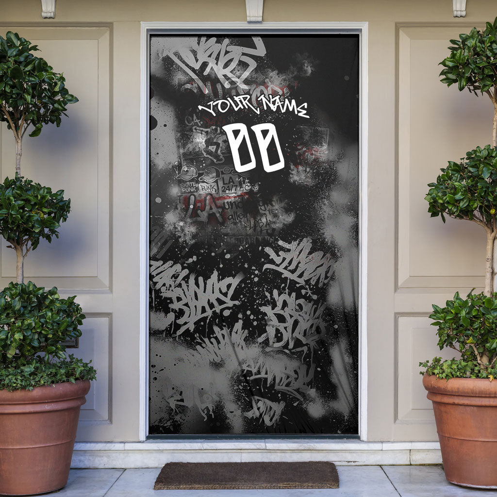 Personalized California West Coast Graffiti Door Cover Urban Los Angeles Street Art - Hollywood LAX