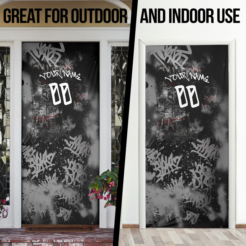 Personalized California West Coast Graffiti Door Cover Urban Los Angeles Street Art - Hollywood LAX