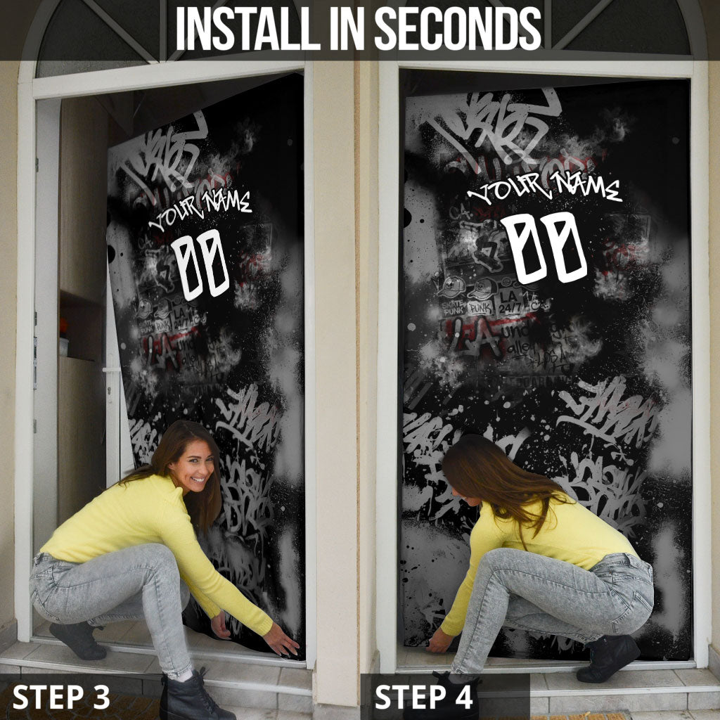 Personalized California West Coast Graffiti Door Cover Urban Los Angeles Street Art - Hollywood LAX