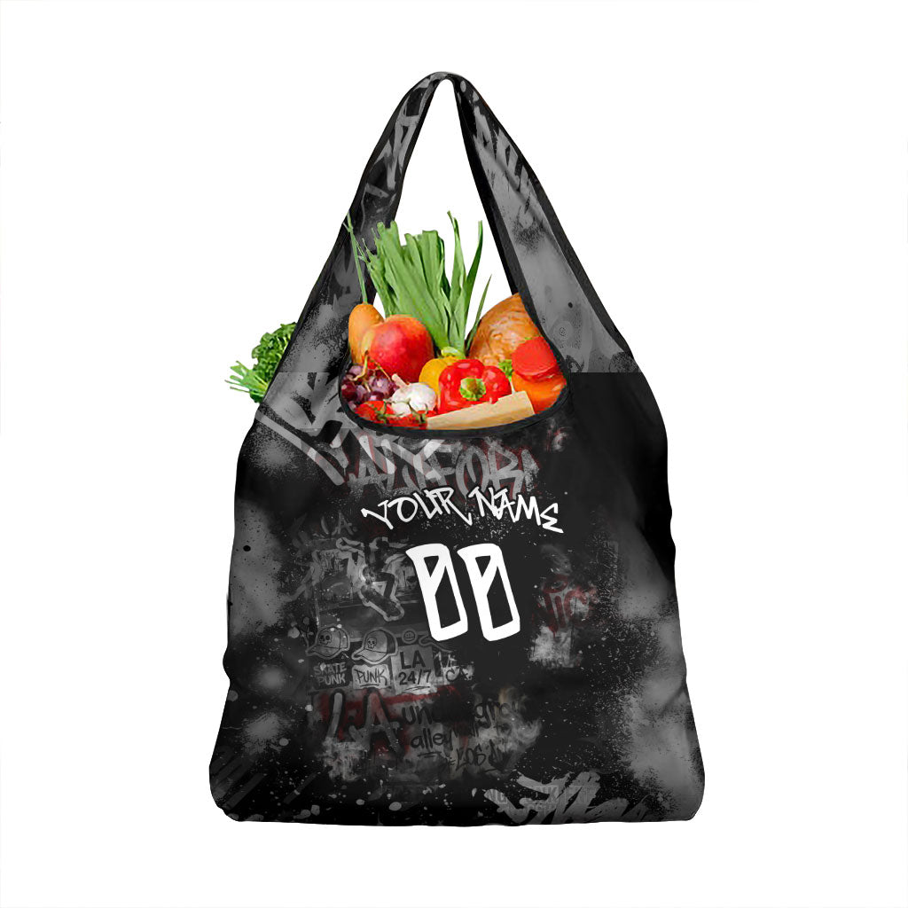 Personalized California West Coast Graffiti Grocery Bag Urban Los Angeles Street Art - Hollywood LAX