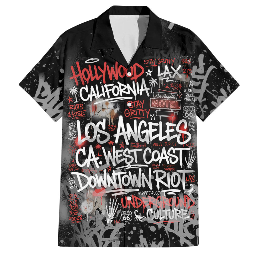 Personalized California West Coast Graffiti Hawaiian Shirt Urban Los Angeles Street Art - Hollywood LAX