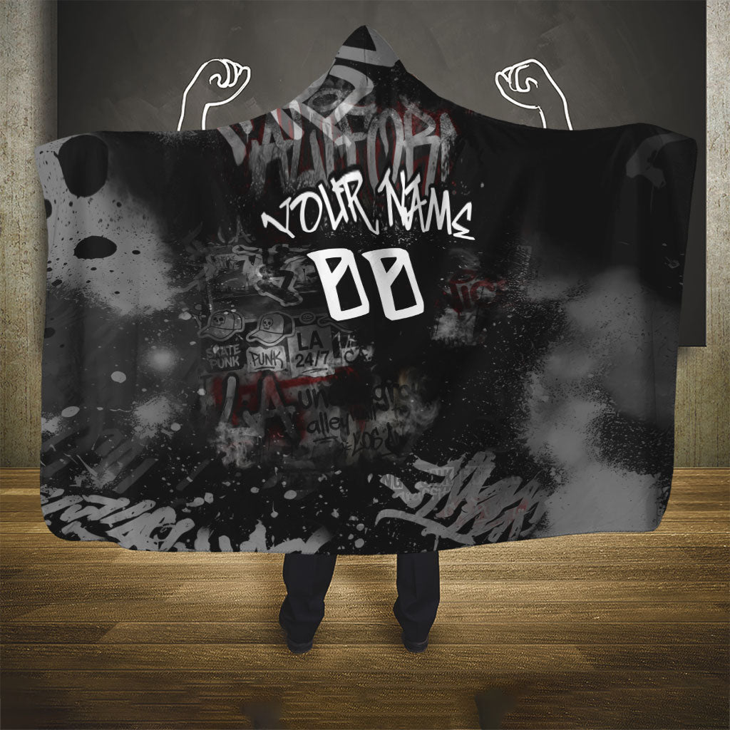 Personalized California West Coast Graffiti Hooded Blanket Urban Los Angeles Street Art - Hollywood LAX
