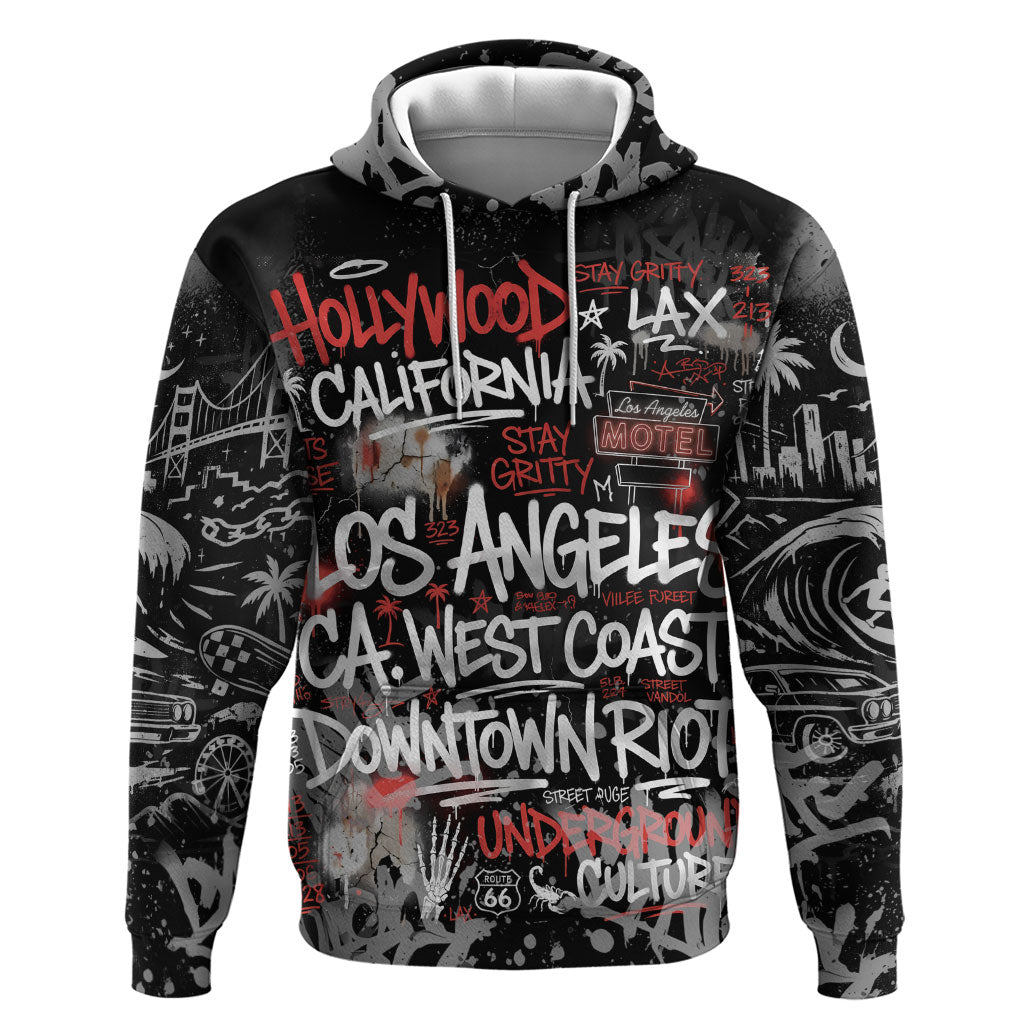 Personalized California West Coast Graffiti Hoodie Urban Los Angeles Street Art - Hollywood LAX