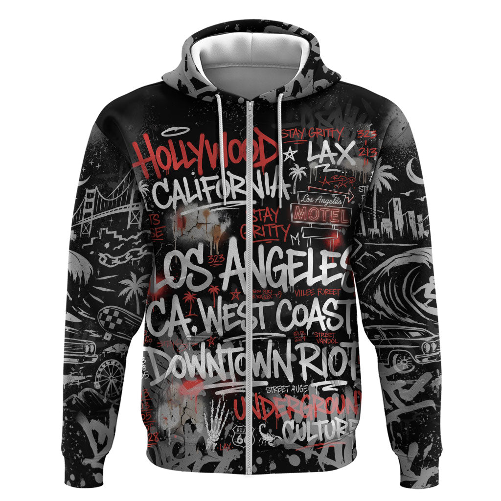 Personalized California West Coast Graffiti Hoodie Urban Los Angeles Street Art - Hollywood LAX