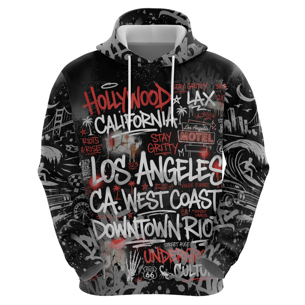 Personalized California West Coast Graffiti Hoodie Urban Los Angeles Street Art - Hollywood LAX