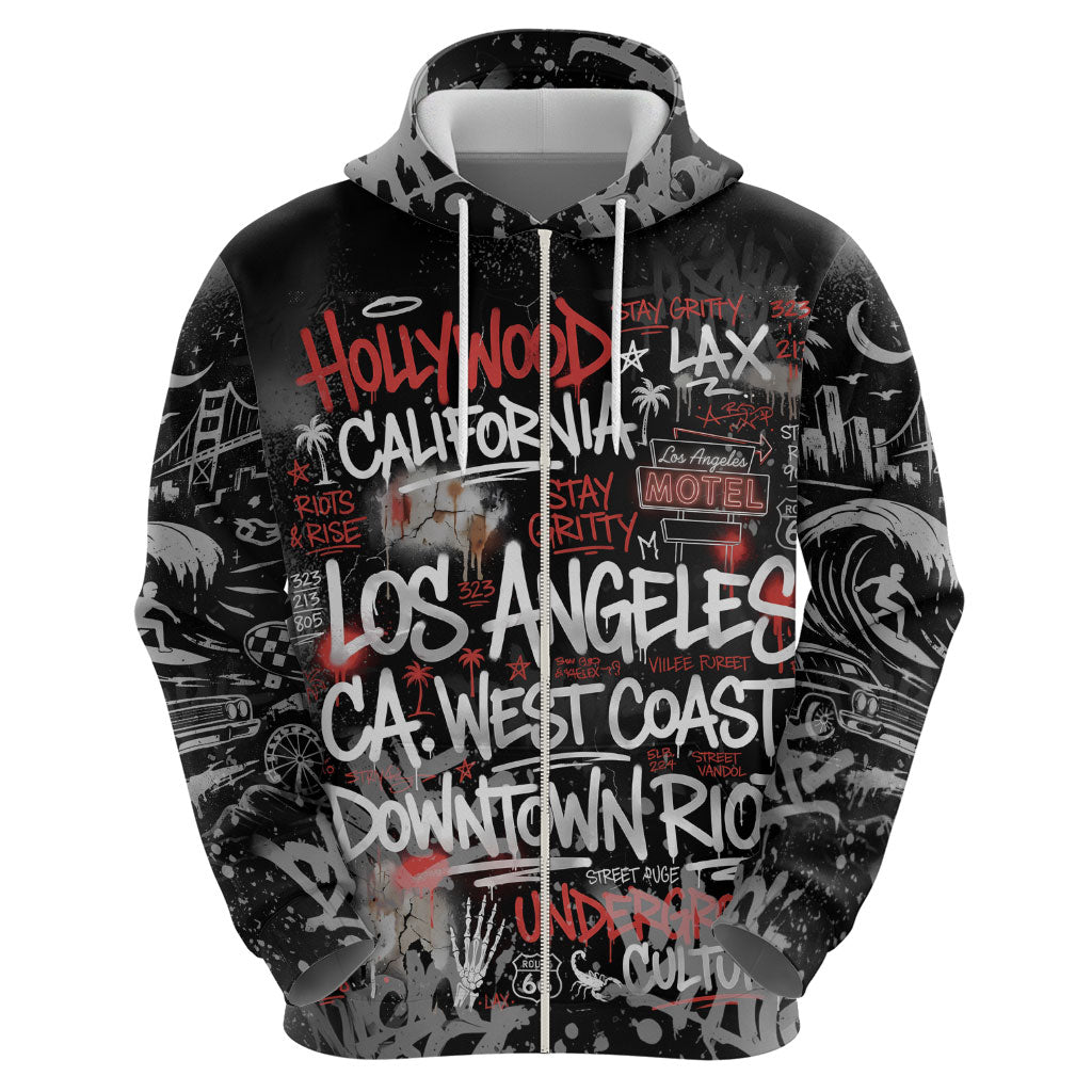 Personalized California West Coast Graffiti Hoodie Urban Los Angeles Street Art - Hollywood LAX