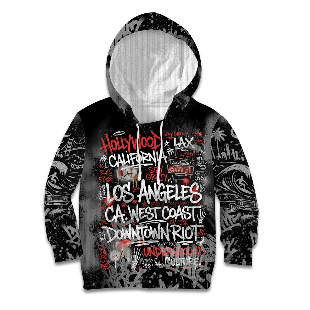 Personalized California West Coast Graffiti Kid Hoodie Urban Los Angeles Street Art - Hollywood LAX