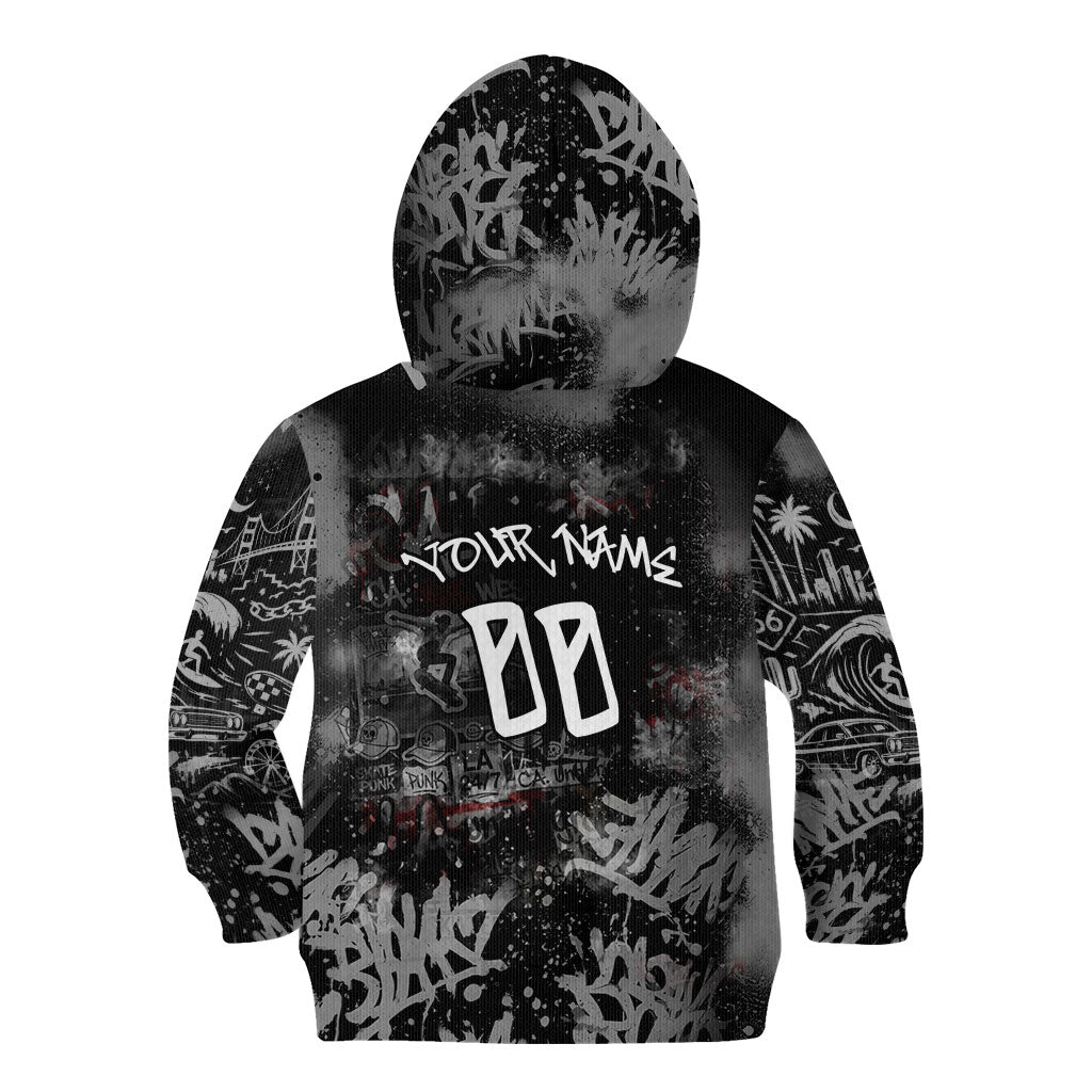 Personalized California West Coast Graffiti Kid Hoodie Urban Los Angeles Street Art - Hollywood LAX