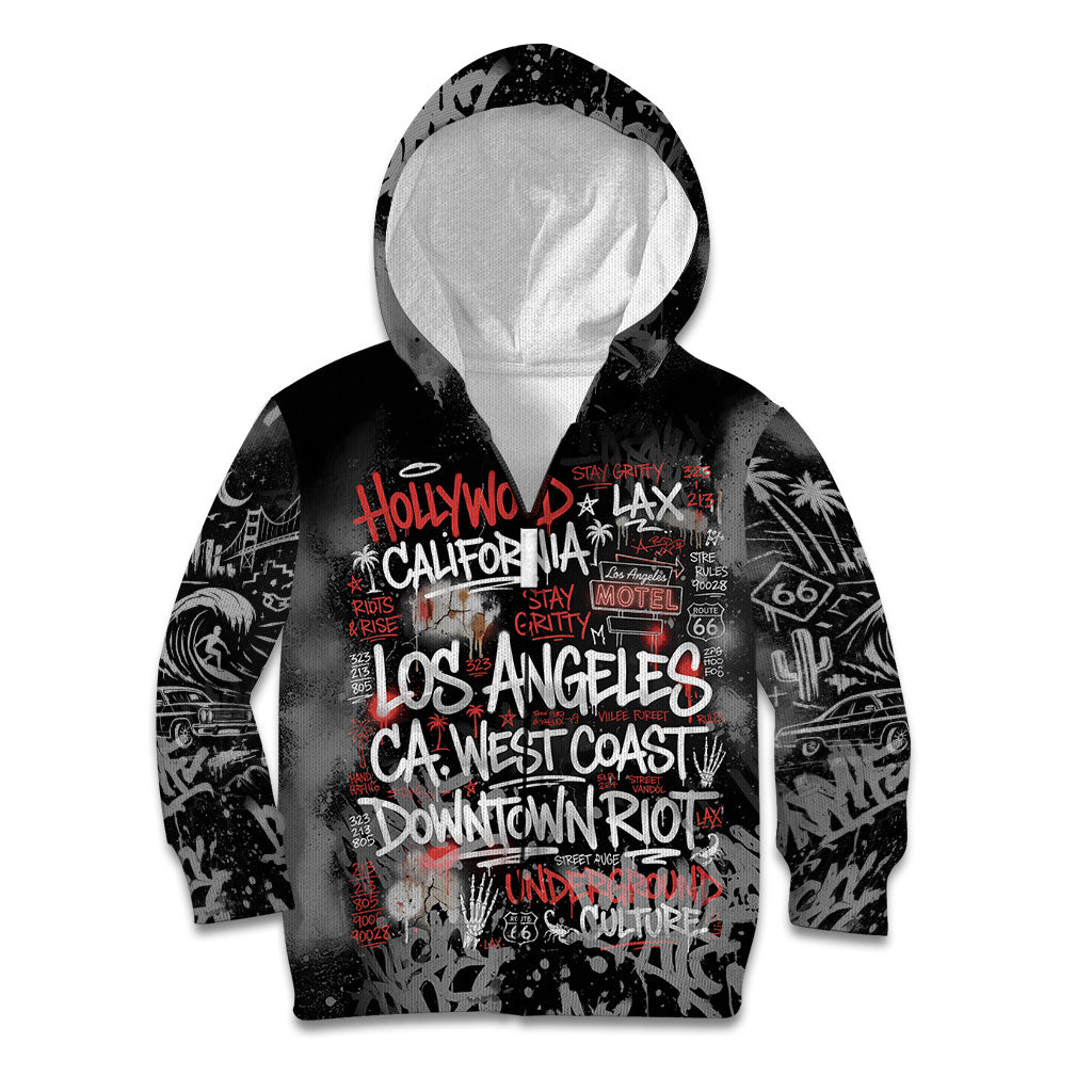 Personalized California West Coast Graffiti Kid Hoodie Urban Los Angeles Street Art - Hollywood LAX