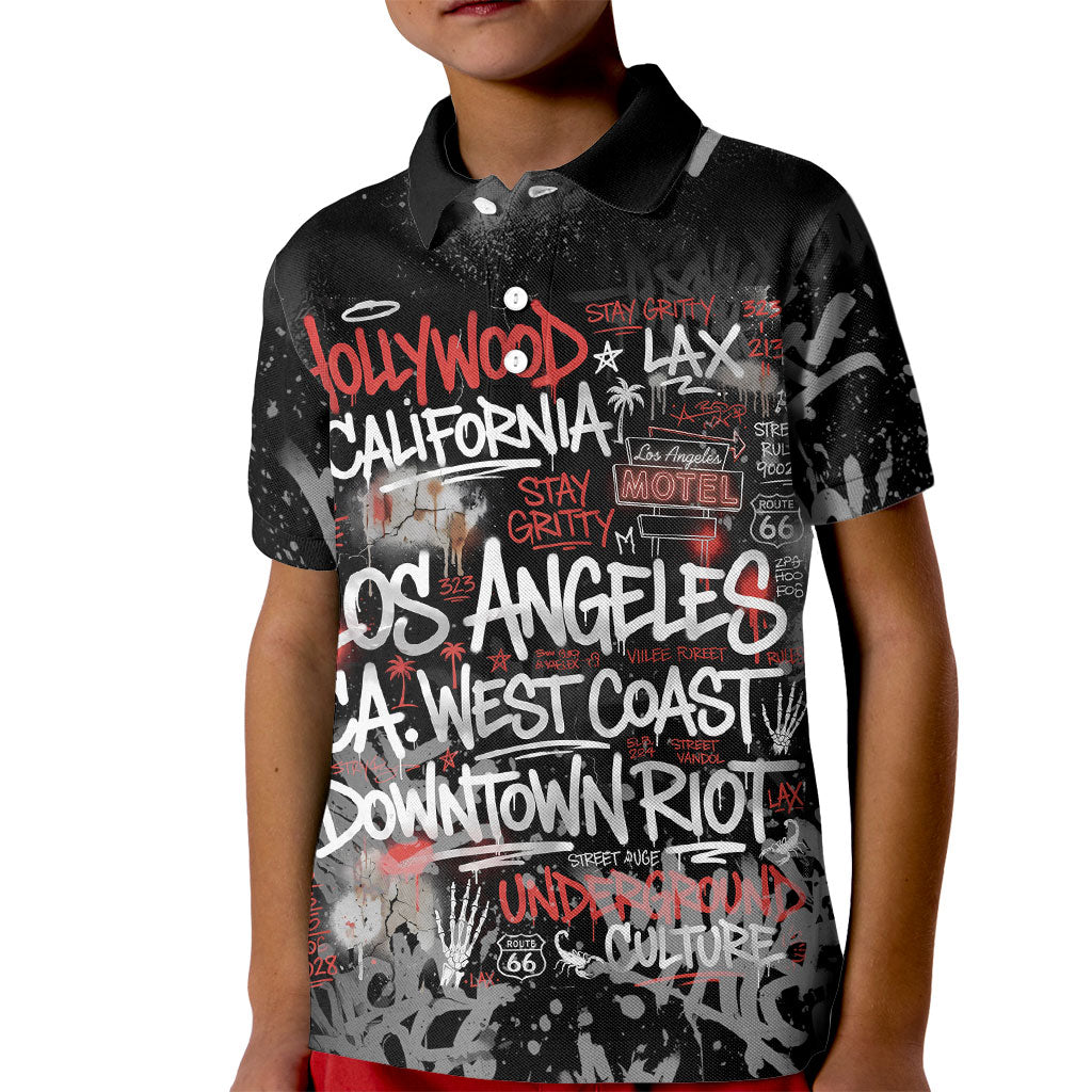 Personalized California West Coast Graffiti Kid Polo Shirt Urban Los Angeles Street Art - Hollywood LAX