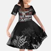 Personalized California West Coast Graffiti Kid Short Sleeve Dress Urban Los Angeles Street Art - Hollywood LAX