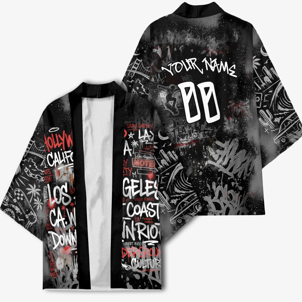 Personalized California West Coast Graffiti Kimono Urban Los Angeles Street Art - Hollywood LAX